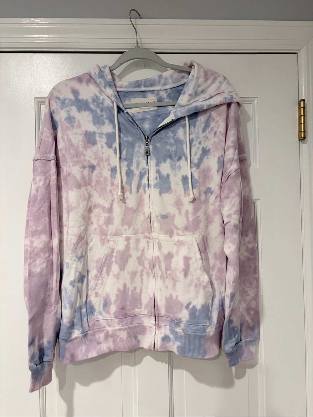 Aéropostale Tie Dye Zip Hoodie Women’s Large Pastel Pink Blue